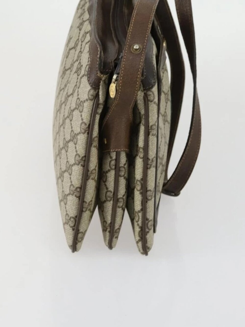 GUCCI GG Supreme Web Sherry Line Bag PVC Beige Gold 41 001 4085 Auth 156428 - Picture 6 of 16